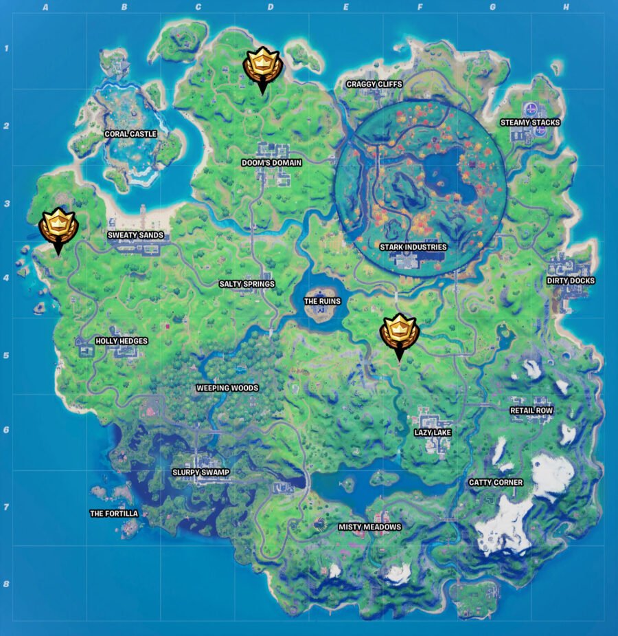 Mapa de ubicación de Fortnite Witch's Hut