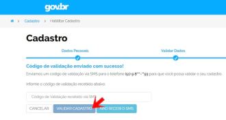 Ingrese el código de validación recibido Ingrese el código de validación recibido