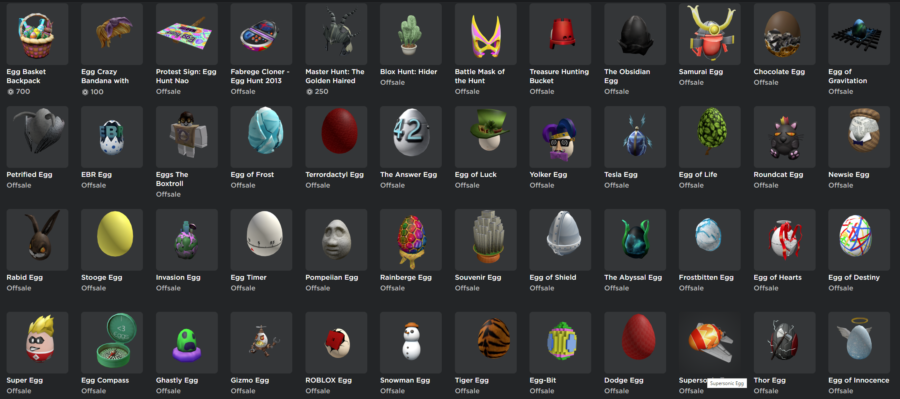 Artículos de la tienda de avatar de búsqueda de huevos de Roblox