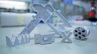 Piezas de aluminio fabricadas por la impresora 3D Xerox ElemX.  Fuente: Xerox