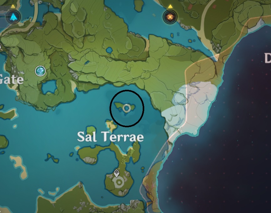 Una captura de pantalla del área de Sal Terrae, donde se encuentra una barrera oculta sin misión