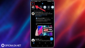 Paso 01: Cómo usar el modo totalmente oscuro en la aplicación móvil de Twitter. Fuente: Vitor Valeri Paso 01: Cómo usar el modo totalmente oscuro en la aplicación móvil de Twitter. Fuente: Vitor Valeri