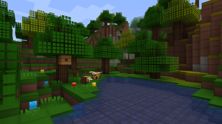 Paquete de textura de cuadrícula de píxeles en Minecraft.