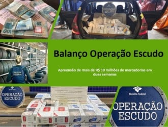 En dos semanas, Operación Escudo incautó más de R $ 10 millones. (Imagen: Reproducción / Ingresos federales) En dos semanas, Operación Escudo incautó más de R $ 10 millones. (Imagen: Reproducción / Ingresos federales)