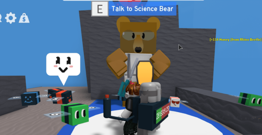 Science Bear en Roblox Bee Swarm Simulator.